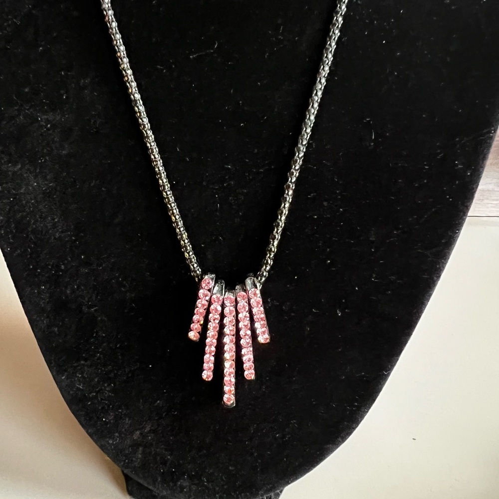 Elegant Pink Crystal Necklace